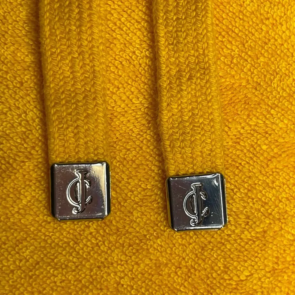 Vintage Y2K Juicy Couture sequin french terry hoodie track pant set L yellow - Picture 15 of 16